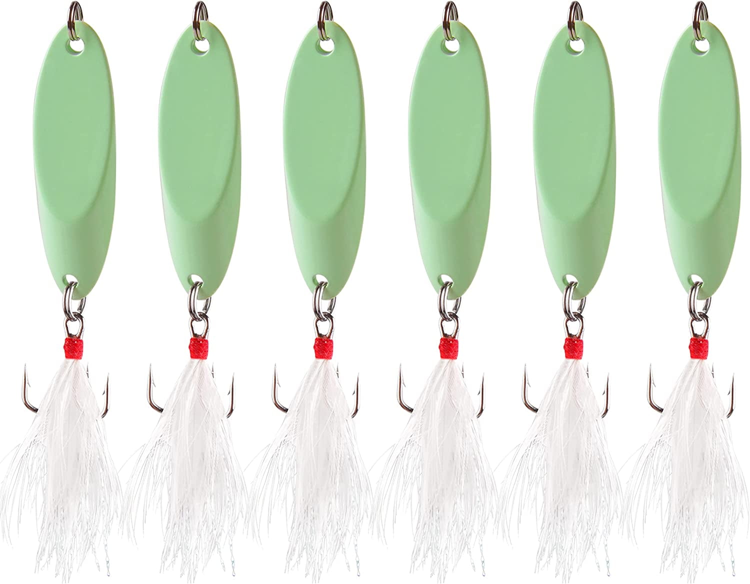 6pcs Freshwater & Saltwater Jigging Lures Metal Artificial Spoon