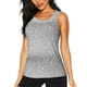 thumbnail image 1 of Fotbe Silver Mosaic Blusas Sin Mangas para Mujer – Estilo Casual, Corte Suelto, Slim-Fit, Cuello Redondo Deportivo, Tops de Verano para Gimnasio y Yoga-Medium, 1 of 7