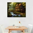 thumbnail image 2 of COMIO  Houses Bridges Watermill Stream Wall Art Canvas Prints Poster For Home Office Decorations, 2 of 4