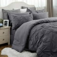 thumbnail image 3 of U by Bedsure Dark Grey Queen Comforter Set - 7 Pieces Pintuck Bed in A Bag, with Comforters, Sheets, Pillowcases & Shams, 3 of 9