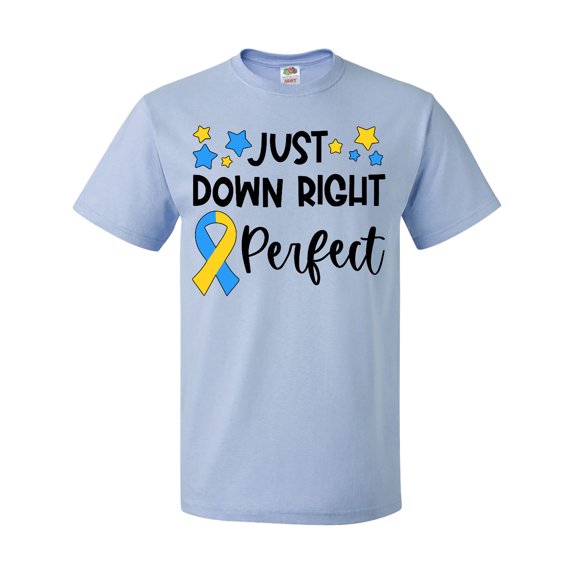 Inktastic Just Down Right Perfect Down Syndrome Awareness Ribbon T-Shirt