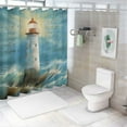thumbnail image 7 of Pratyus Lighthouse Ocean Poem Shower Curtain Waterproof Bath Curtain with Hooks Kids Bathroom Decor Polyester Fiber Bathroom Shower Curtain Set 36"x72, 7 of 7