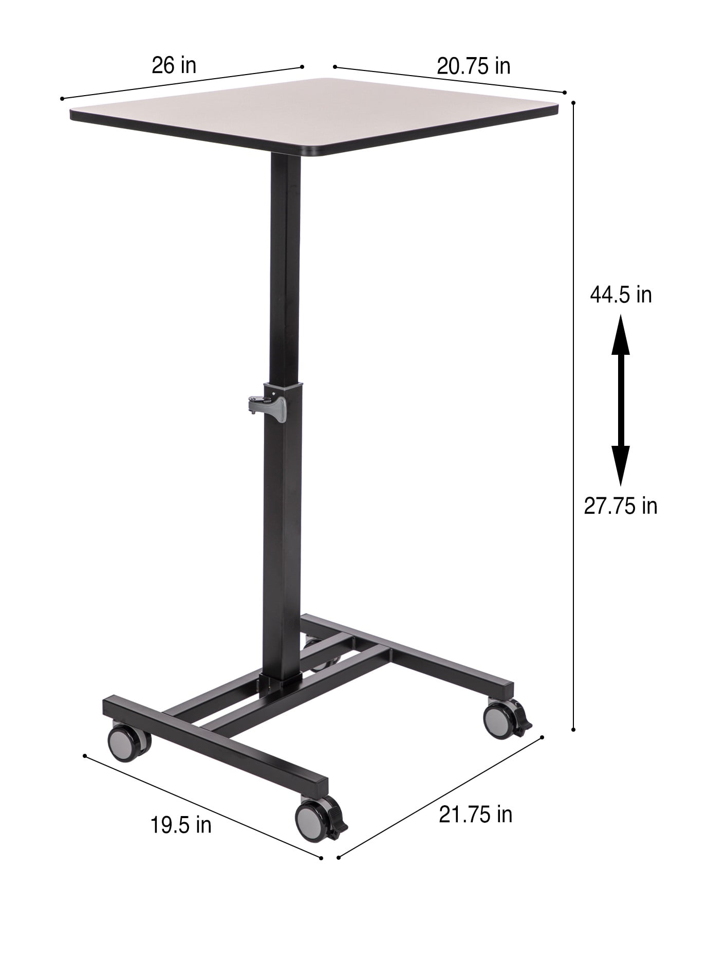 Hampden Furnishings Sit And Stand  Hight Adjustable Accomadesk With Casters