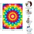 thumbnail image 4 of Rainbow Tie Dye Circular Pattern Blanket,Comfortable Soft Flannel Throw Blanket,All Season,Warm Lightweight Blankets for Sofa Bed Couch Living Room Chair,30"x40", 4 of 4