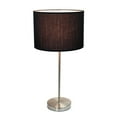 thumbnail image 2 of Simple Designs Brushed Nickel Stick Lamp with Fabric Shade, Black, 2 of 4