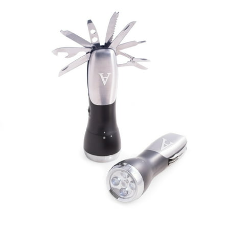Single Initial Flash Light w/ Multi-Tools Stainless Steel F