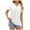 White, variant on vigerkar Women Summer Tops Collared V Neck Polo Shirts Flowy Pleated Tunics Trendy Roll Short Sleeve Blouses Purple, XXL