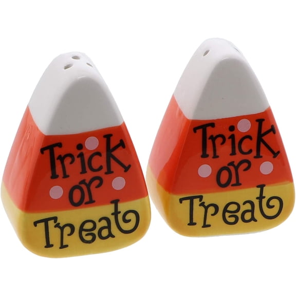 Servette Home Salt and Pepper Shakers Halloween Table Accessories - Candy Corn Trick