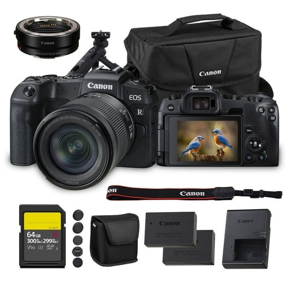 Canon EOS RP with 24-105mm f/4-7.1 Lens (3380C132)   EF-EOS R Adapter   HG-100TBR Grip   Accessories