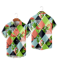 thumbnail image 3 of Flamingos and Flowers Beach Print Shirt Men Short Sleeve Men's Hawaiian Shirt Top Beach Clothing Boys Girls，D-2XL, 3 of 4