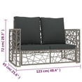 thumbnail image 2 of vidaXL 2 Piece Patio Lounge Set with Cushions Poly Rattan Gray, 2 of 6