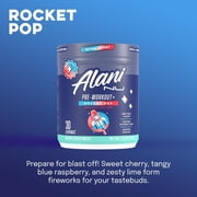 Alani Nu Pre-workout+ Powder, Rocket Pop, 30 Servings, 300mg Caffeine