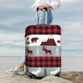 thumbnail image 3 of Lsque Buffalo Plaid Forest Printed Luggage Cover, Travel Luggage Protector,Scratch and Dirt Resistant, Fits 18-32 Inch Luggage - Medium, 3 of 9