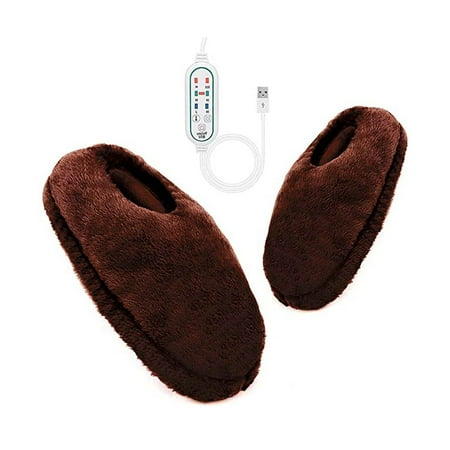 

Heated Shoes Men Women Interface Hiding USB Charger Electric Winter Warm Shoes 3-Speed Timing Thermostat Plush Shoes