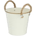 thumbnail image 2 of 1Pcs Rustic Flowerpot Iron Sisal Rope Round with Handles Retro Design for Home Decor Indoor Outdoor Planting, 2 of 8