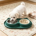 thumbnail image 7 of Slow Feeder Dog Bowls,Puppy Bowls,Stainless Steel Food and Water Bowl Set 3 in 1 No Spill Waterproof Silicone Pet Food Mat Puppy Feeding Station for Large Medium Small Breed Non Slip Metal Dish Tray, 7 of 7