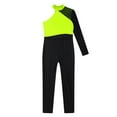 thumbnail image 5 of vastwit Kids Girls Gymnastics Ballet Dance Jumpsuit Shiny Rhinestone One Shoulder Ice Skating Bodysuit Fluorescent Yellow 12, 5 of 7