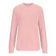 thumbnail image 5 of Lovskoo 2024 Sweaters for Women Long Sleeve Solid Casual Sweater Round Neck Warm Tight Pullover Pink, 5 of 6