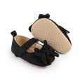 thumbnail image 5 of Xfvqtps Baby Girls Walking Shoes Bowknot Embroidery Solid Color Princess Non Slip Canvas Infant Prewalker Summer New Baby Casual Breathable Cute Rubber Soles Soft Toddler Shoes Black, 5 of 9