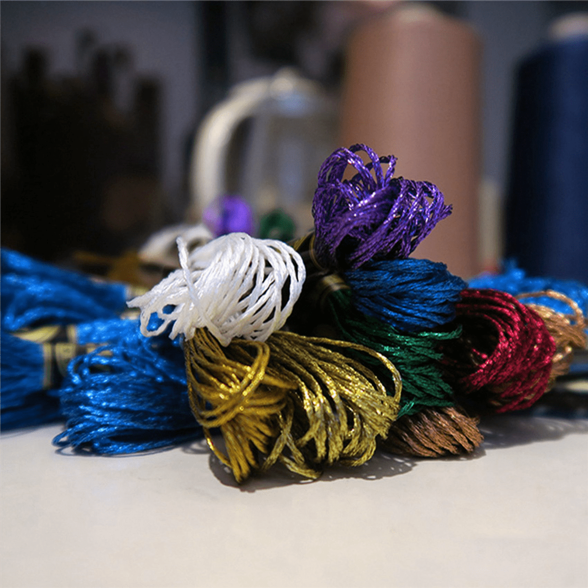 57Pcs Metallic Embroidery Skein Threads Multi-Color Embroidery Floss Glitter Embroidery Thread - Thread