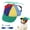 Green, variant on Dog Propeller Hat, Puppy Hat Propeller Baseball Hat, Adjustable Pet Cap with Ear Holes, Rainbow Helicopter Design for Cats & Dogs, Funny Baseball Costume Hats for Outdoor Walk.