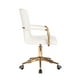 thumbnail image 2 of Silla escritorio color blanco acabados cromo dorado con brazo giratoria Altura ajustable forrada en material PU euroluce contemporary design, 2 of 4