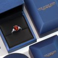 thumbnail image 5 of Gem Stone King 3.30 Ct Oval Red Garnet White Created Sapphire 925 Sterling Silver Ring, 5 of 6