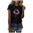 thumbnail image 2 of OAVQHLG3B 4th of July Outfits for Women American Flag T Shirt O-Neck Patriotic Shirts Print Short Sleeve Top T-Shirt Blouse, 2 of 3