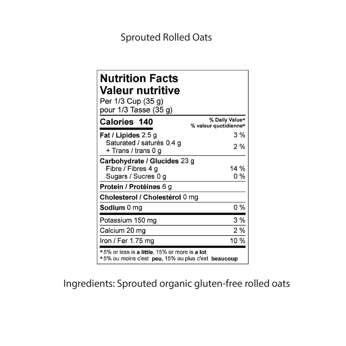 One Degree Gluten Free Sprouted Rolled Oats 5 Pounds