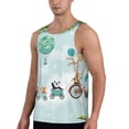 thumbnail image 2 of Pofeuu Animals Riding Across The Sky Print Men's Workout Tank Tops Sleeveless Muscle Gym Shirt Quick Dry-4X-Large, 2 of 7