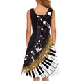 thumbnail image 3 of FKELYI Size 2XL Sleeveless Dresses for Women Soft Music Notes Sleeveless Dress Midi Dress Breathable Vacation Summer Beach Dress, 3 of 4