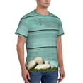 thumbnail image 4 of Yiaed Wood Grain Print Mens Short Sleeve Tight Fit T-Shirt, Crewneck Casual Tee-Large, 4 of 5