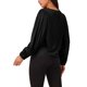 thumbnail image 3 of Blusas de gasa elegantes de cuello redondo para mujer INSPIRE CHIC con mangas largas plisadas y estilo fluido, 3 of 5