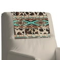 thumbnail image 4 of SCRAWLGOD Vintage Cow Print American Tribal Beige Blue 3 PCS Non Slip Headrest Protector for Recline Chair Waterproof Recliner Headrest Cover 17x27in PU Leather Couch Head Rest Slipcover, 4 of 7