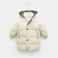thumbnail image 4 of NOKIO Kids Winter Coat Toddler Girls Boys Autumn Winter Long Sleeve Thick Solid Color Long Down Zipper Hood Coat For 1 To 8 Years Children'S Down Puffer Jacket With Elastic Cuffs, 4 of 4