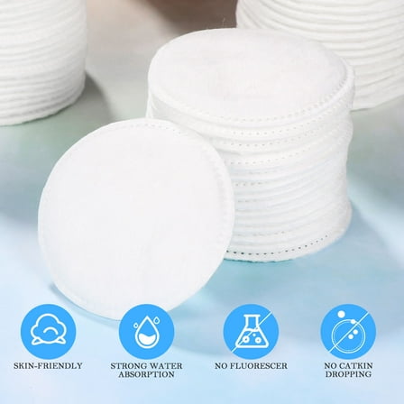 MUSEYA 200Pcs White Disposable Cotton Rounds Soft Thick Makeup Cotton Pads