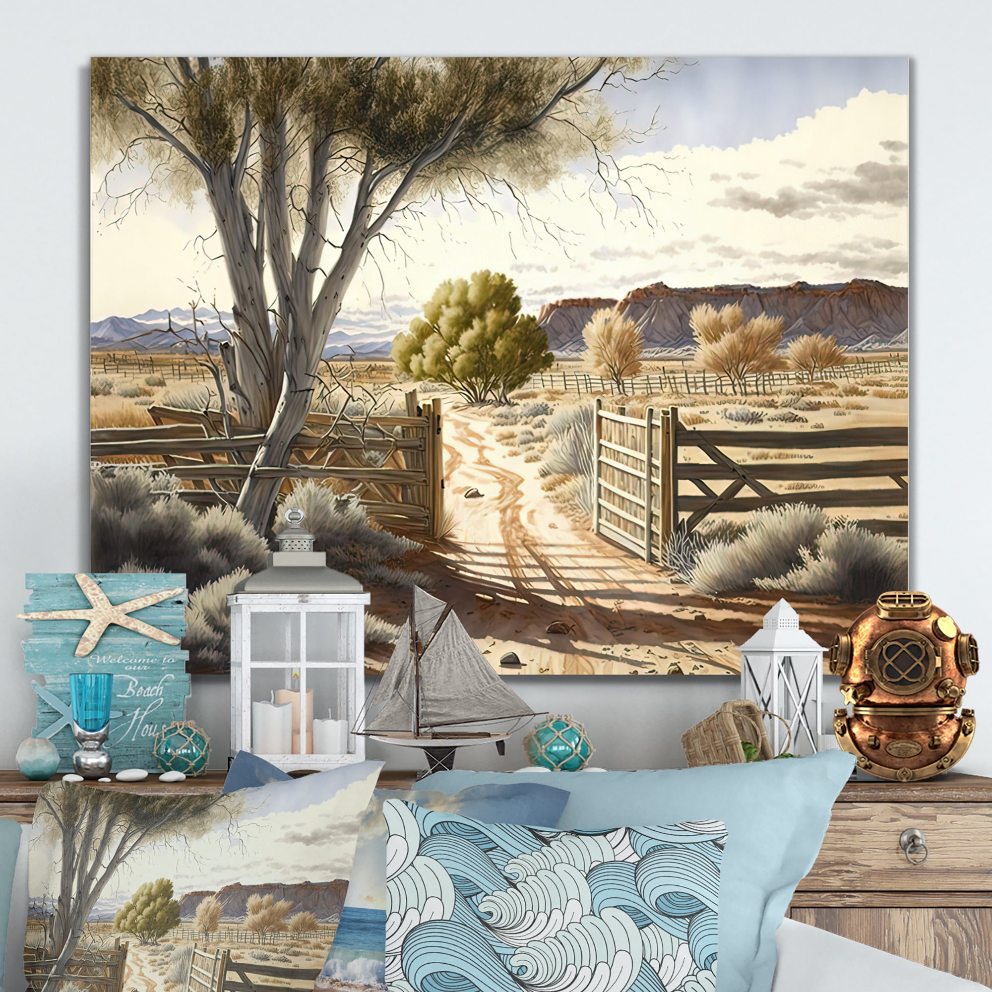 Designart View Of The Pasture II Canvas Wall Art