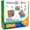 MagVision 20-Piece Magnetic Building Tiles Set, STEM Education Construction Set, Extra Strong and Safe Magnets, Educational Toys for Children Ages 3+ Years