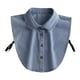 thumbnail image 1 of Falda vaquera con cuello falso y elegante blusa con media parte superior y cuello desmontable Azul claro, 1 of 9