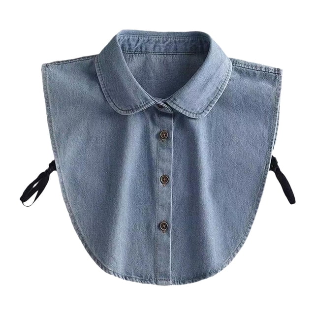 Cuello falso de mezclilla Salvador para mujer Azul claro