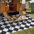thumbnail image 3 of Nanan 8x10 Waterproof Outdoor Rug, Classic Checkered Pattern, All-Weather Patio Mat, UV Resistant, Stain Resistant, Easy Clean Plastic Rug for Yard, Deck, Balcony, Camping,Black White, 3 of 8