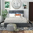 thumbnail image 6 of Furniture of America Tink Platform Fabric Full Bed with Drawers in Gray, 6 of 8