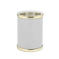 thumbnail image 1 of 10.75 in. Sophisticates White with Polished Gold Red Waste Basket, 1 of 1