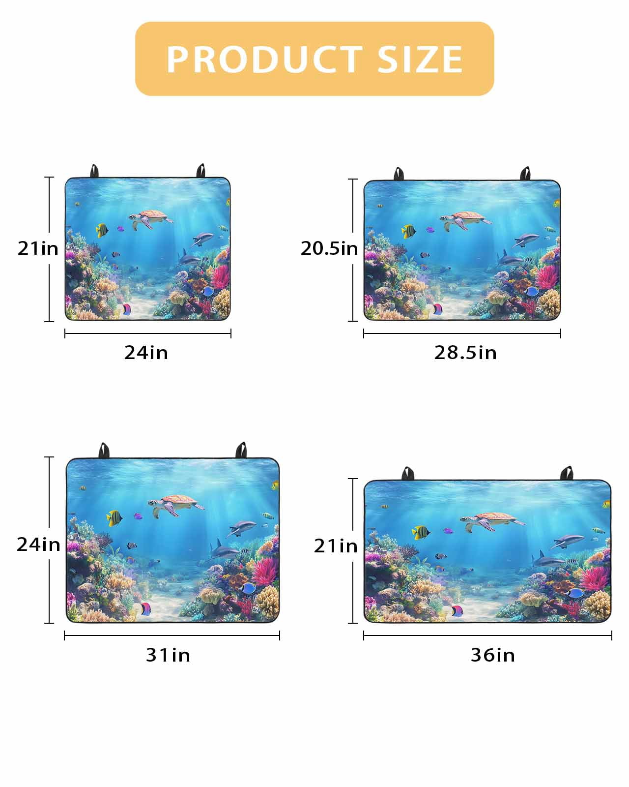 nqOlkjepod Large Induction Cooktop Protector Mat 24"x21", Ocean Turtle Stove Top Covers for Electric Stove, Blue Beach Summer Dolphin Whale Coral Fish Stove Burner Cover Mats, Glass Top Stove Cover