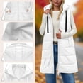 thumbnail image 3 of larppty Long Puffer Vest for Women with Hood Lightweight Sleeveless Down Vest for Spring, Fall & Winter (White, XL), 3 of 3