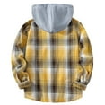 thumbnail image 3 of MHFRRA Camisa con Capucha A Cuadros, Chaqueta, Top Informal de Manga Larga, Ropa de Calle de Moda para Otoño, Jersey Cómodo Amarillo, 3 of 8