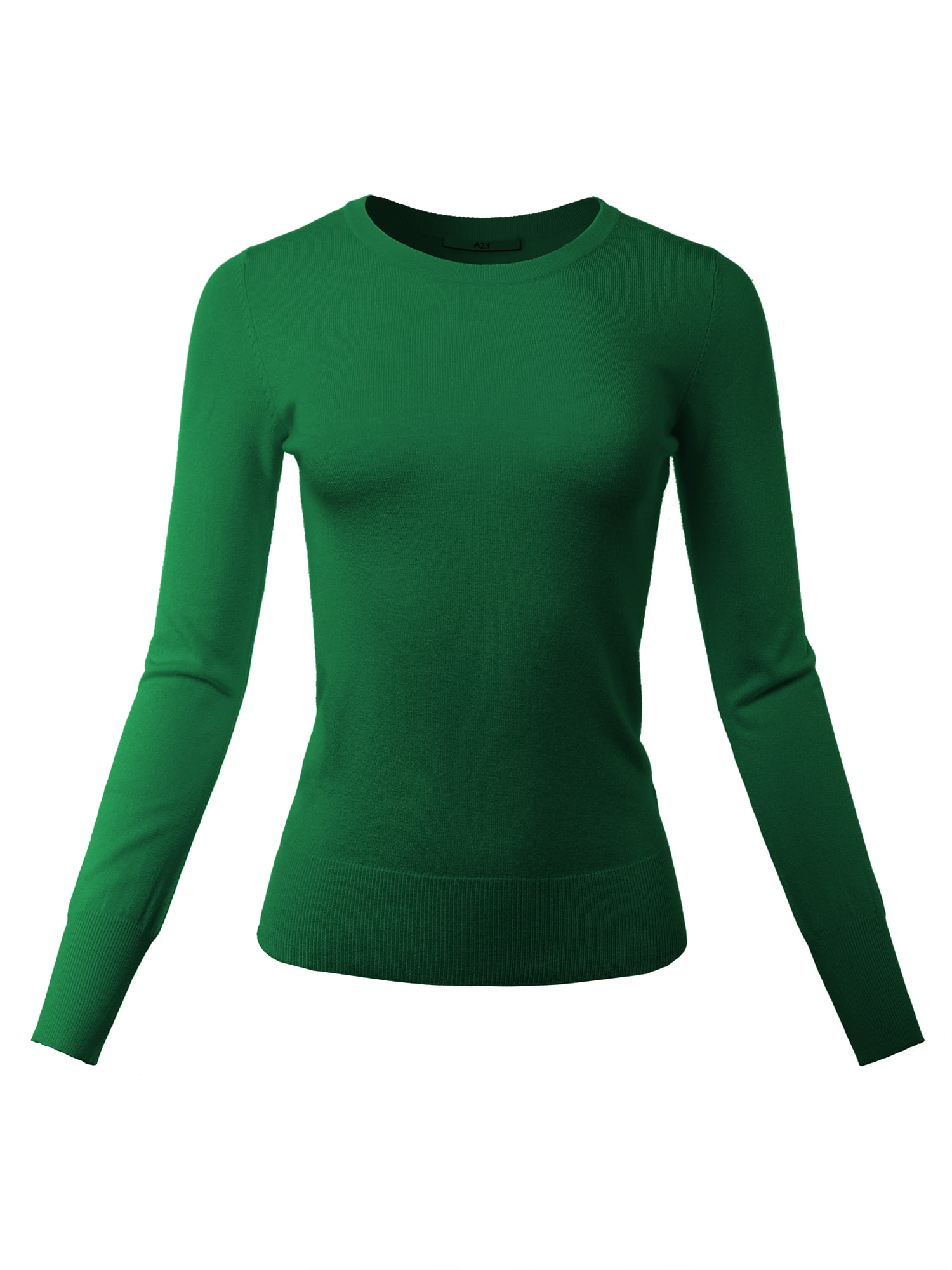 A2Y - A2Y Women's Fitted Crew Neck Long Sleeve Premium Pullover Viscose ...