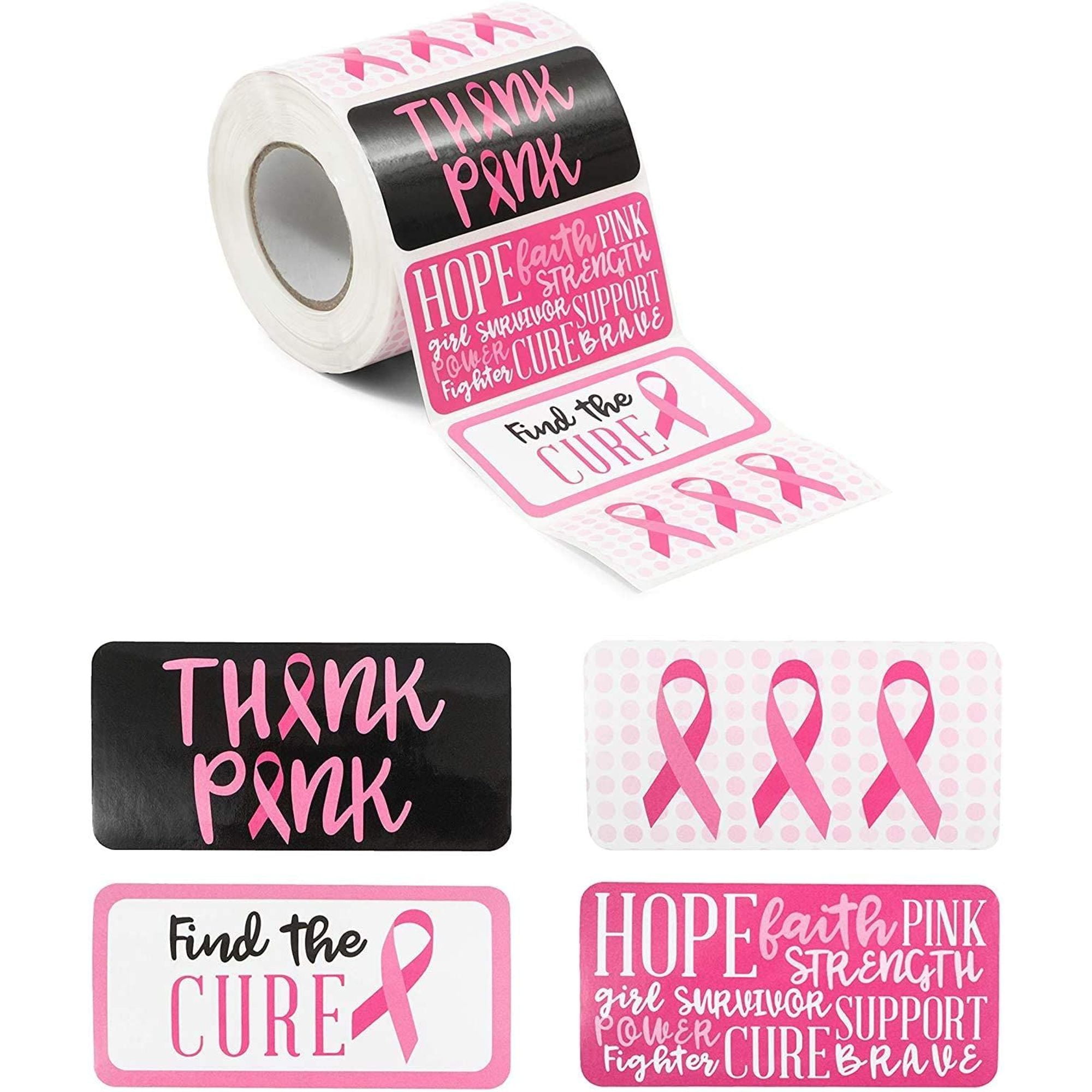 Lot de 500 Breast Cancer Awareness stickers Mega Roll 
