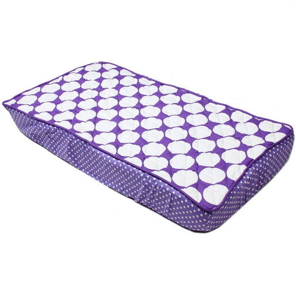 Bacati - Mix N Match Chevron/Dots Purple Girls Quilted Changing Pad Cover