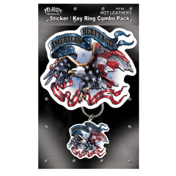 American Heritage - Metal Keychain and Sticker Combo Pack